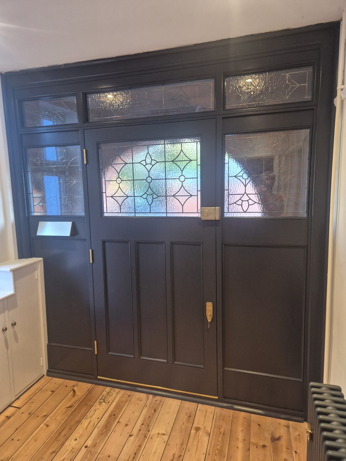 Finished internal view of bespoke entrance door