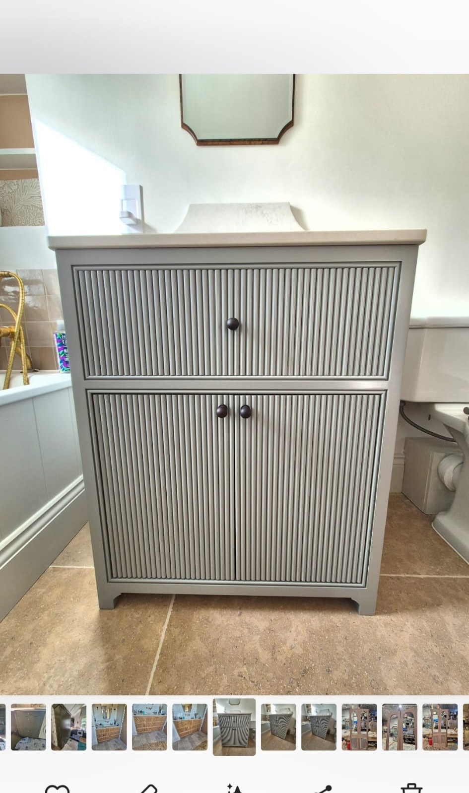Grey bespoke vanity unit